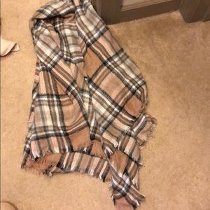 Plaid blanket scarf